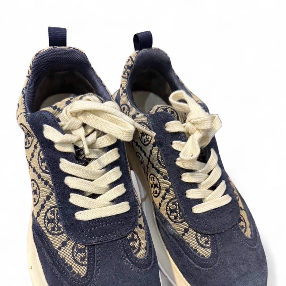 Tory Burch Navy and Cream Sneakers